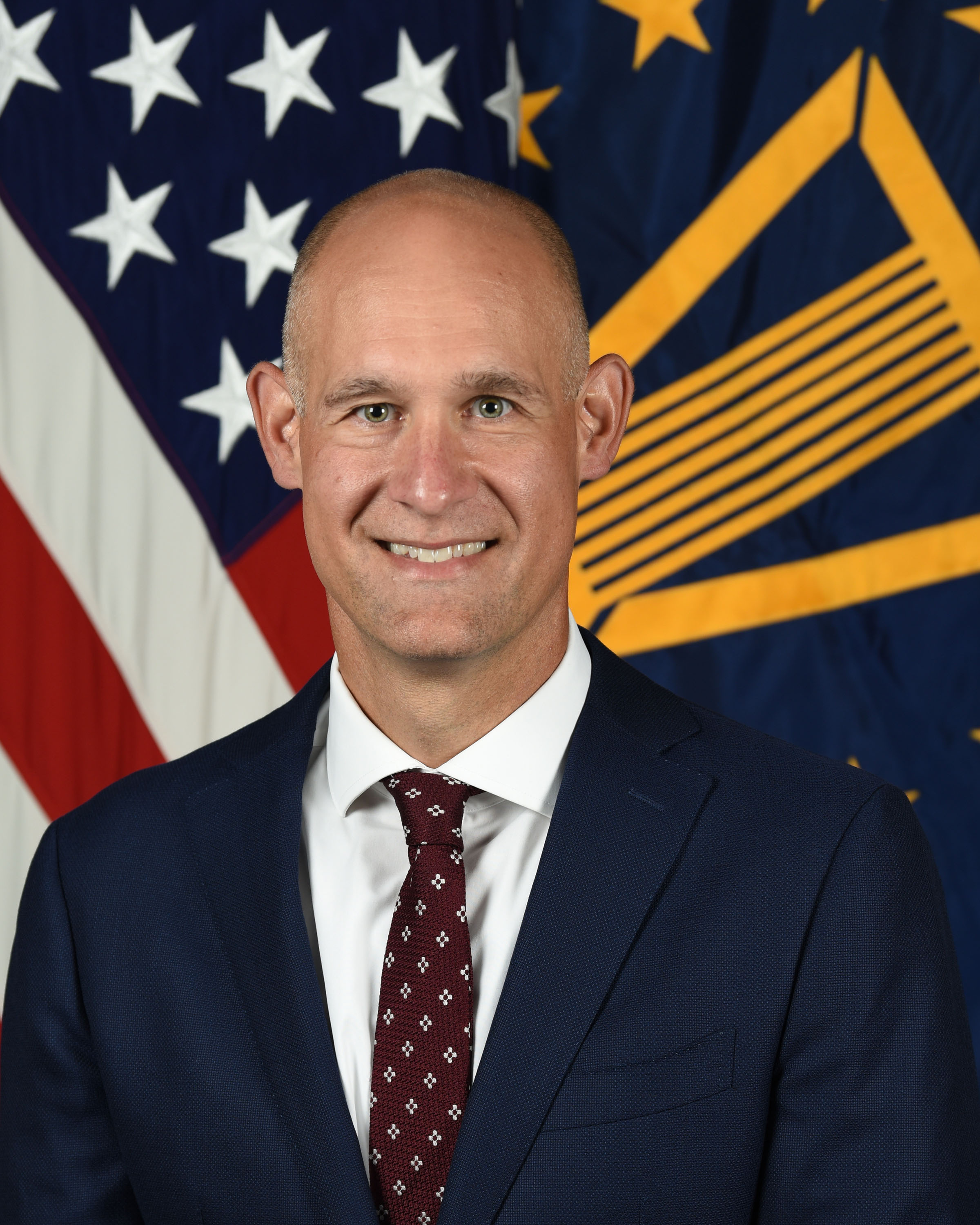 Jedidiah Royal poses for his official portrait in the Army portrait studio at the Pentagon in Arlington, Va. August 17, 2021.  (U.S. Army photo by Leonard Fitzgerald)